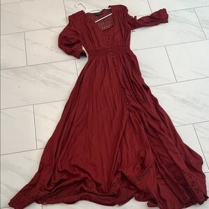 Shyanne Burgundy Long Sleeve Maxi Dress